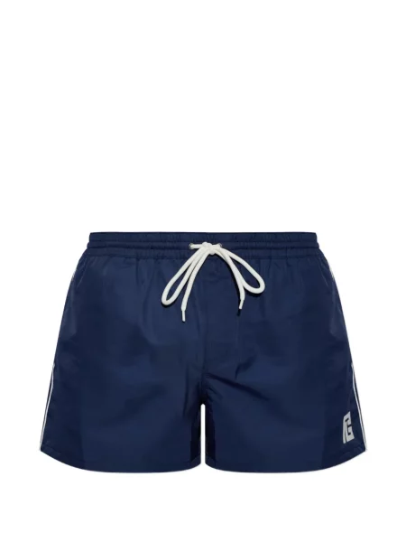 Slip de baie Balmain cu dungi cu autograf albastru