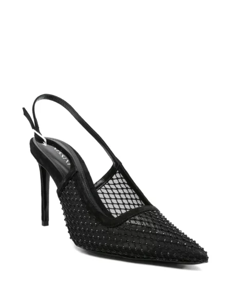 Pantofi cu toc Ginissima de cristal negru