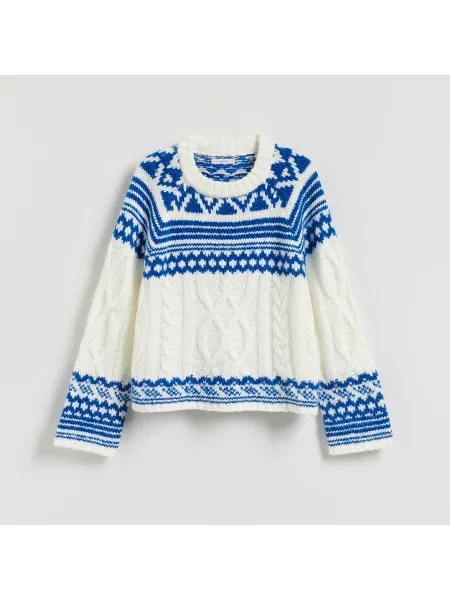 Reserved Pulóver skandináv mintával többszínű