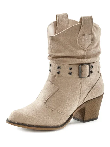 LASCANA Cizme de cowboy bej