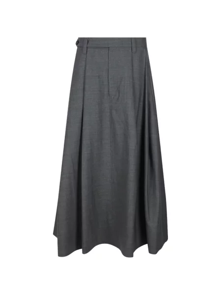 Fusta maxi Brunello Cucinelli în linie A gri