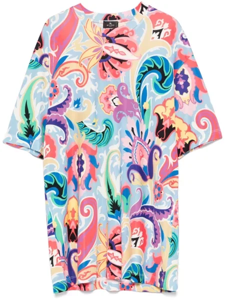 Tricou Etro cu imagine cu model paisley albastru