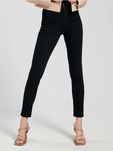 Джинси скінні із завищеною талією чорний