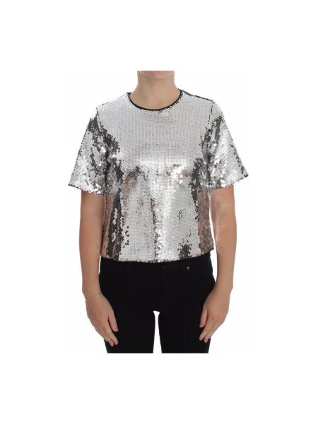Koszulka Dolce And Gabbana z cekinami szara