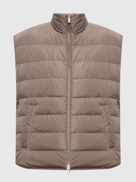Пуховий жилет з ланцюжком моніль Peserico коричневий