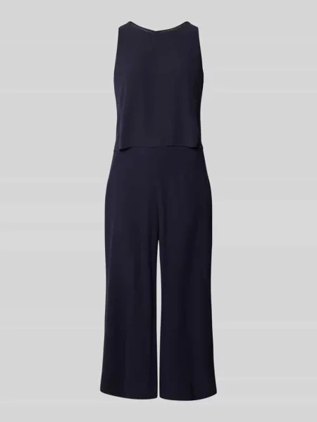 Kombinezon o kroju regular fit z dwuwarstwowego szyfonu S.oliver Black Label granatowy