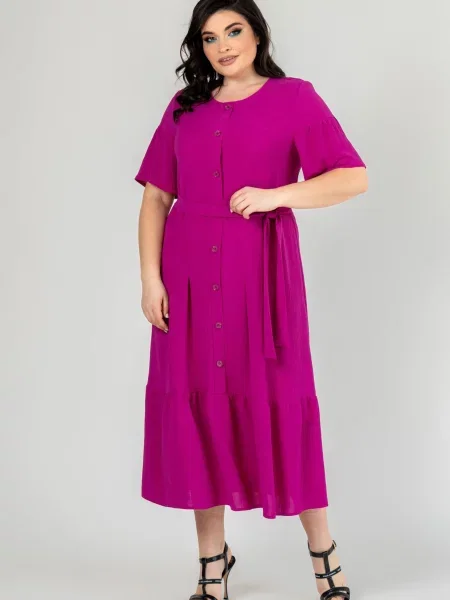 Сукня міді All Posa малиновий віскоза/поліестер