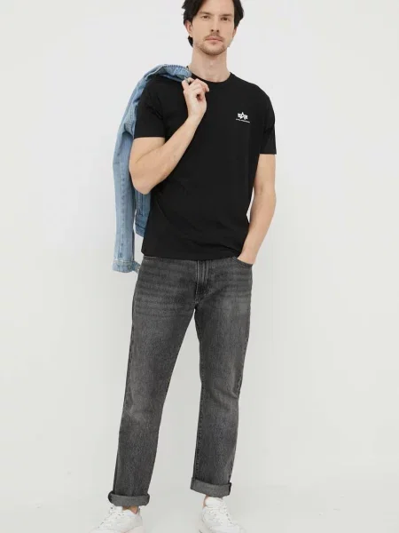 Pánske tričko Alpha Industries Basic Small Logo black čierna