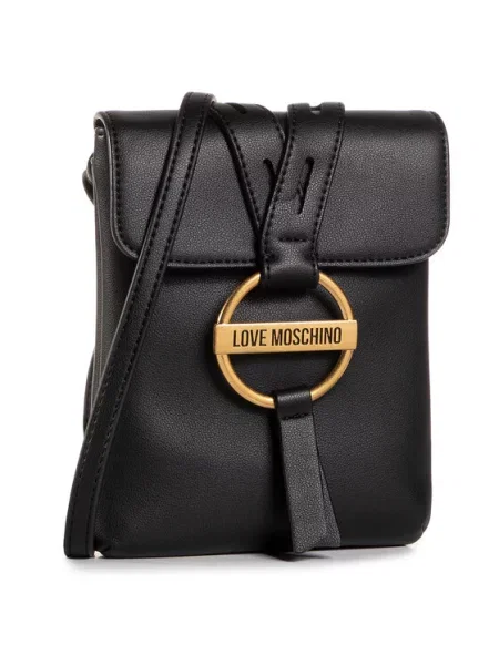 Love Moschino natikači usnjeni črna