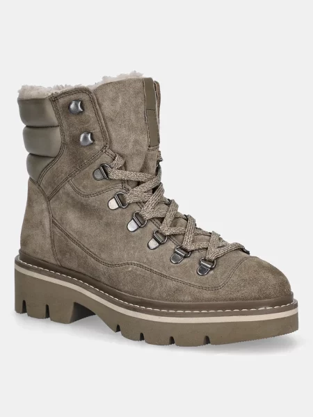 Kožené kotníkové boty Medicine na platformě béžová