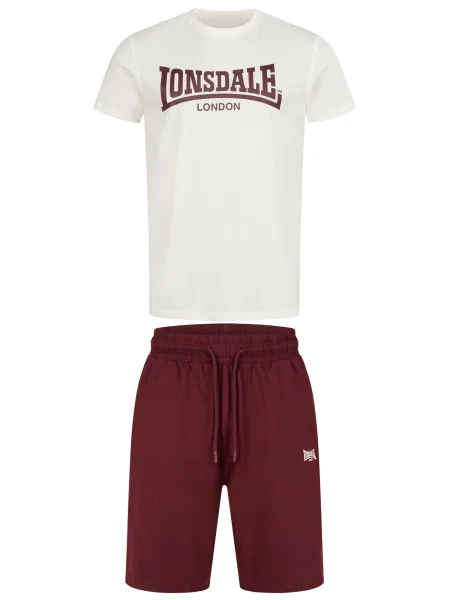 LONSDALE Trening ecru / burgundy roșu