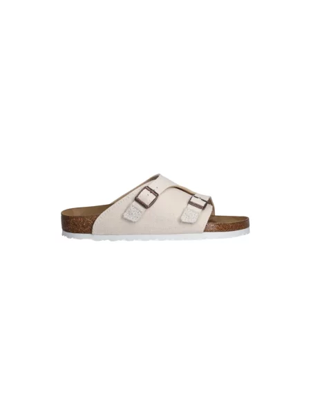 Klapki Birkenstock zamszowe beżowe