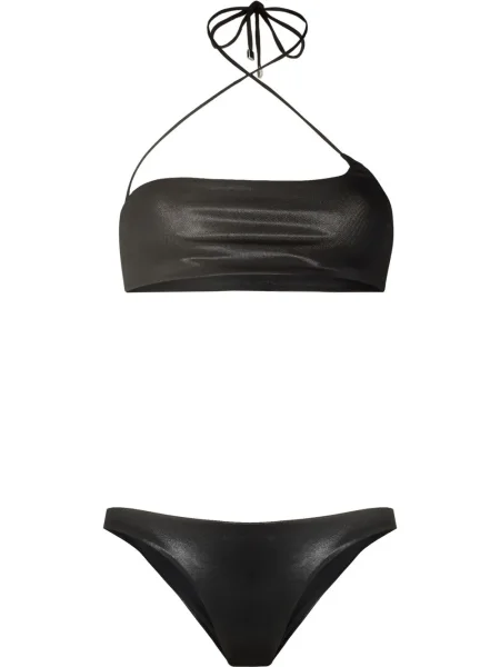 Bikini The Attico skórzany asymetryczny czarny