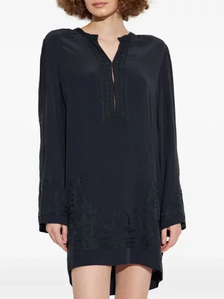 Rochie mini Marant Etoile cu broderie cu model paisley de costum negru