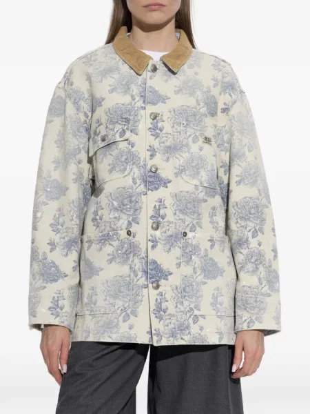 Geacă de blugi R13 cu model floral cu imagine