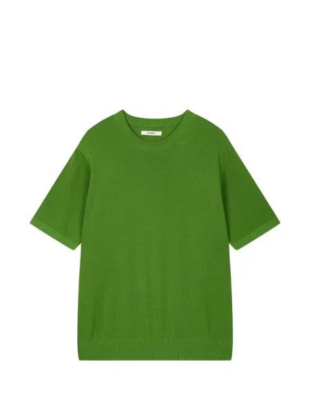 Tricou Tomboy tricotate cu mâneci scurte verde