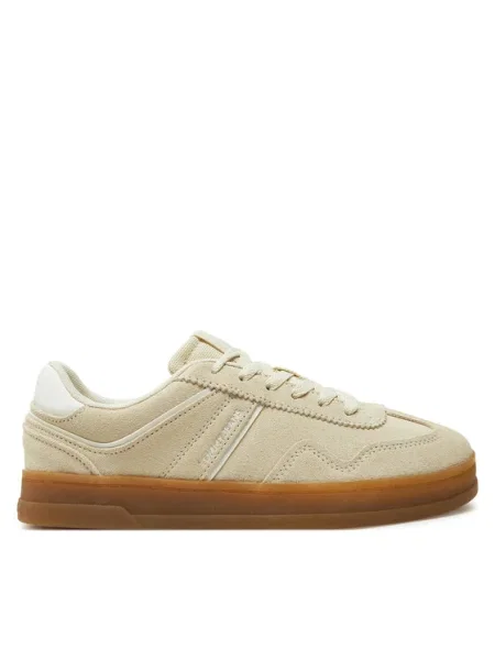 Велурени маратонки Tommy Jeans THE GREENWICH SUEDE бежово