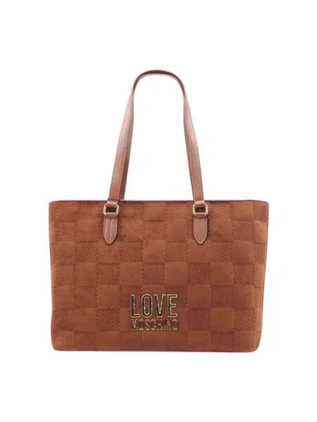 Torebka Love Moschino skórzana brązowa