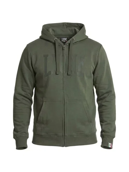 Mikina na zips Leone 1947 s autogramom zelená