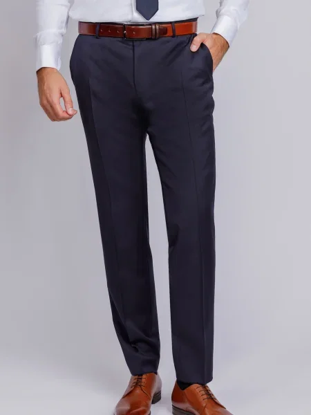 BOSS Pantaloni cu dungă Wenten închis albastru