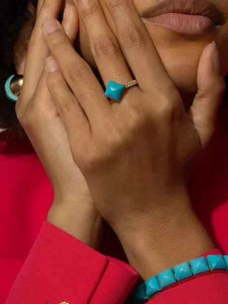 Inel Brooks Brothers cu strasuri galben