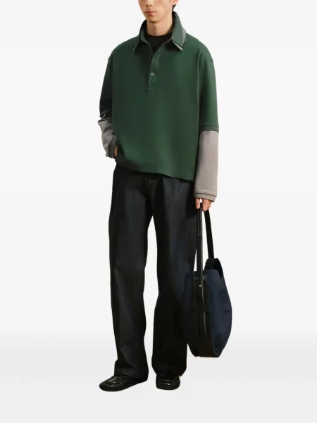 Lung tricou polo Croquis verde