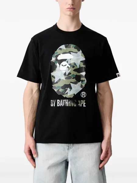 Tricou A Bathing Ape® cu imagine cu model camuflaj negru