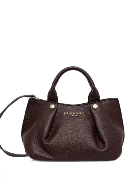 Shopper torbica Ermanno Firenze s autogramom smeđa