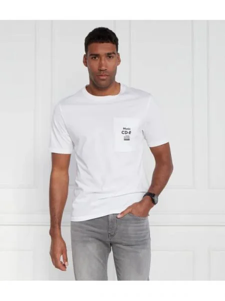 BOSS ORANGE Tricou TeeVibes | Relaxed fit alb