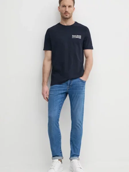Kratka majica Tommy Hilfiger mornarsko modra