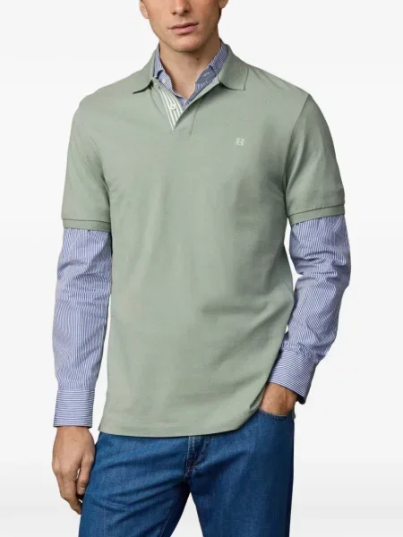 Tricou polo Hackett London cu dungi verde