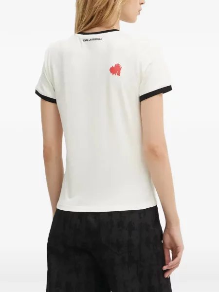 Szív mintás póló Karl Lagerfeld fehér