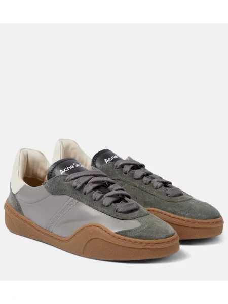 Sneakerși Acne Studios din piele gri