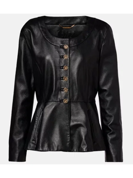 Cu peplum geanta de piele Chloé negru