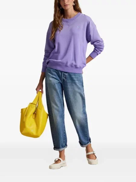 Briaunotas pusiau užtrauktukas zomšinės bokseriai Polo Ralph Lauren balta