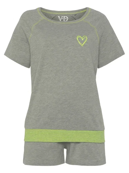 VIVANCE Kratke hlače za spanje pegasto / limeta siva