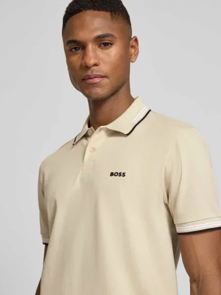 Koszulka polo Boss Green beżowa