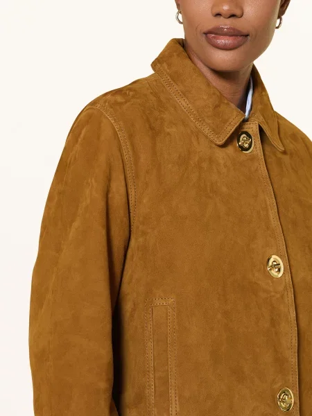 Claudie Pierlot Kurtka Skórzana beige beżowa