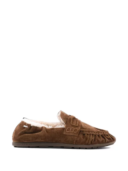 Pantofi loafer Nubikk cu blană maro