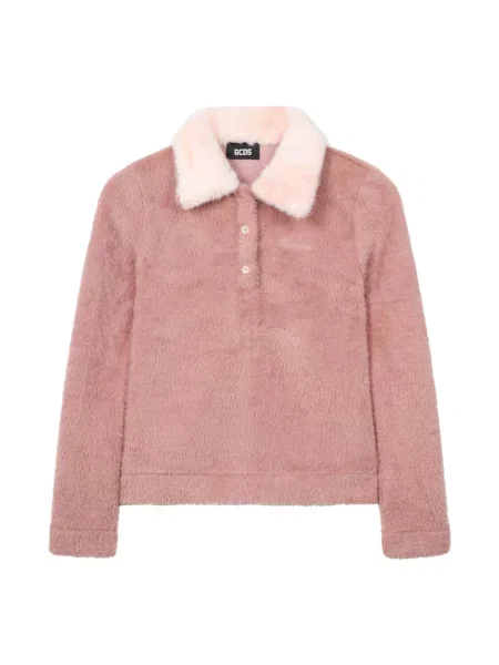Sweter Gcds ze sztucznego futra różowy