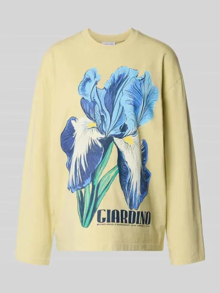 Bluzka z długim rękawem z nadrukiem z motywem i okrągłym dekoltem Topshop