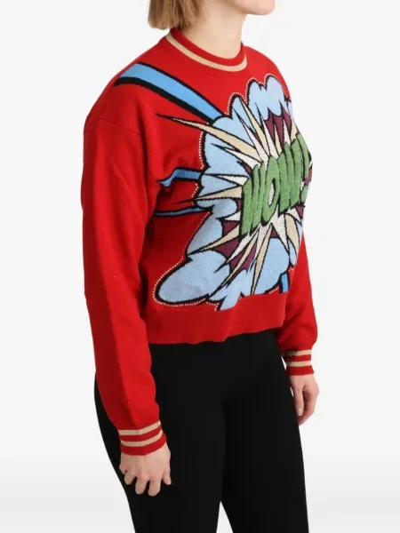Pulover Dolce & Gabbana cu imagine roșu