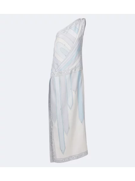 Rochie Pucci de mătase cu un umăr gol albastru