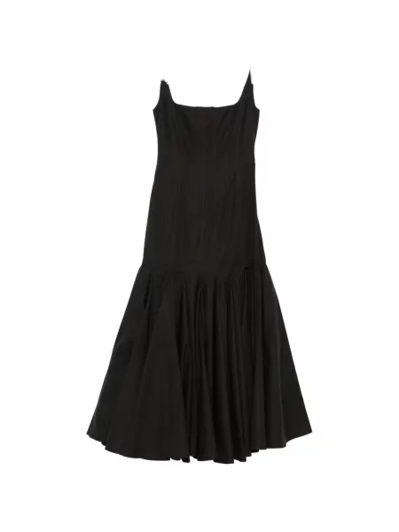 Rochie midi Jacquemus plisată până la genunchi de costum negru