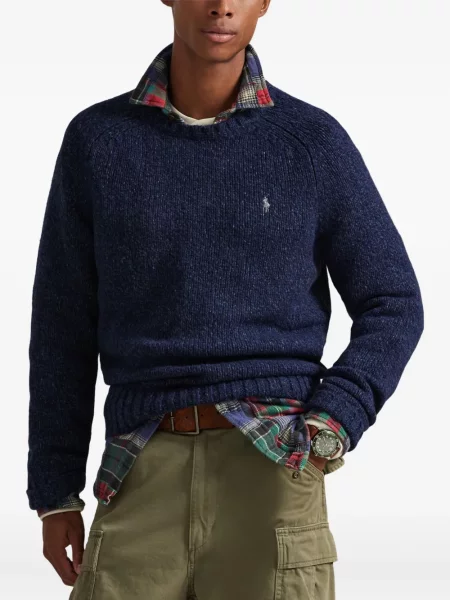 Briaunotas pusiau užtrauktukas zomšinės bokseriai Polo Ralph Lauren balta