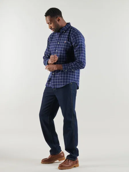 Oxford Polo Ralph Lauren din țesătură twill albastru