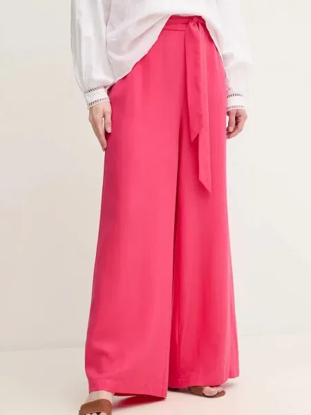 Gaudi pantaloni femei lat high waist roz