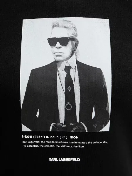 Свитер Karl Lagerfeld с капюшоном с принтом черный
