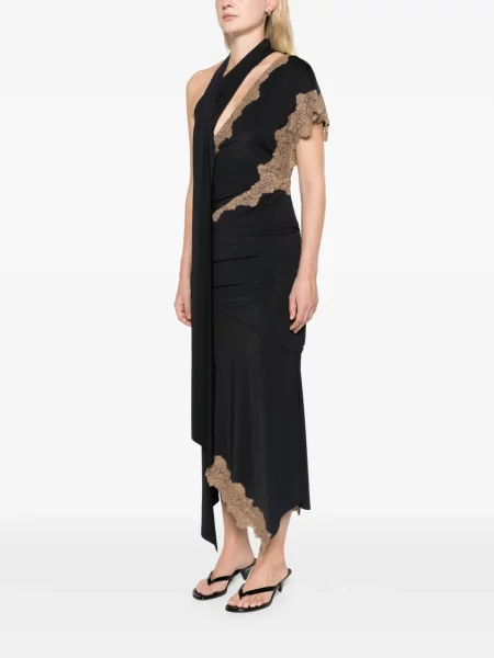 Rochie maxi De La Vali din satin negru