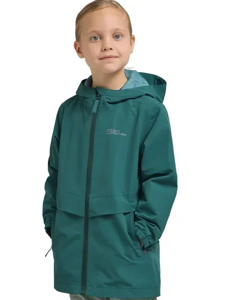 Jack Wolfskin Dětská nepromokavá bunda MALIMA zelená